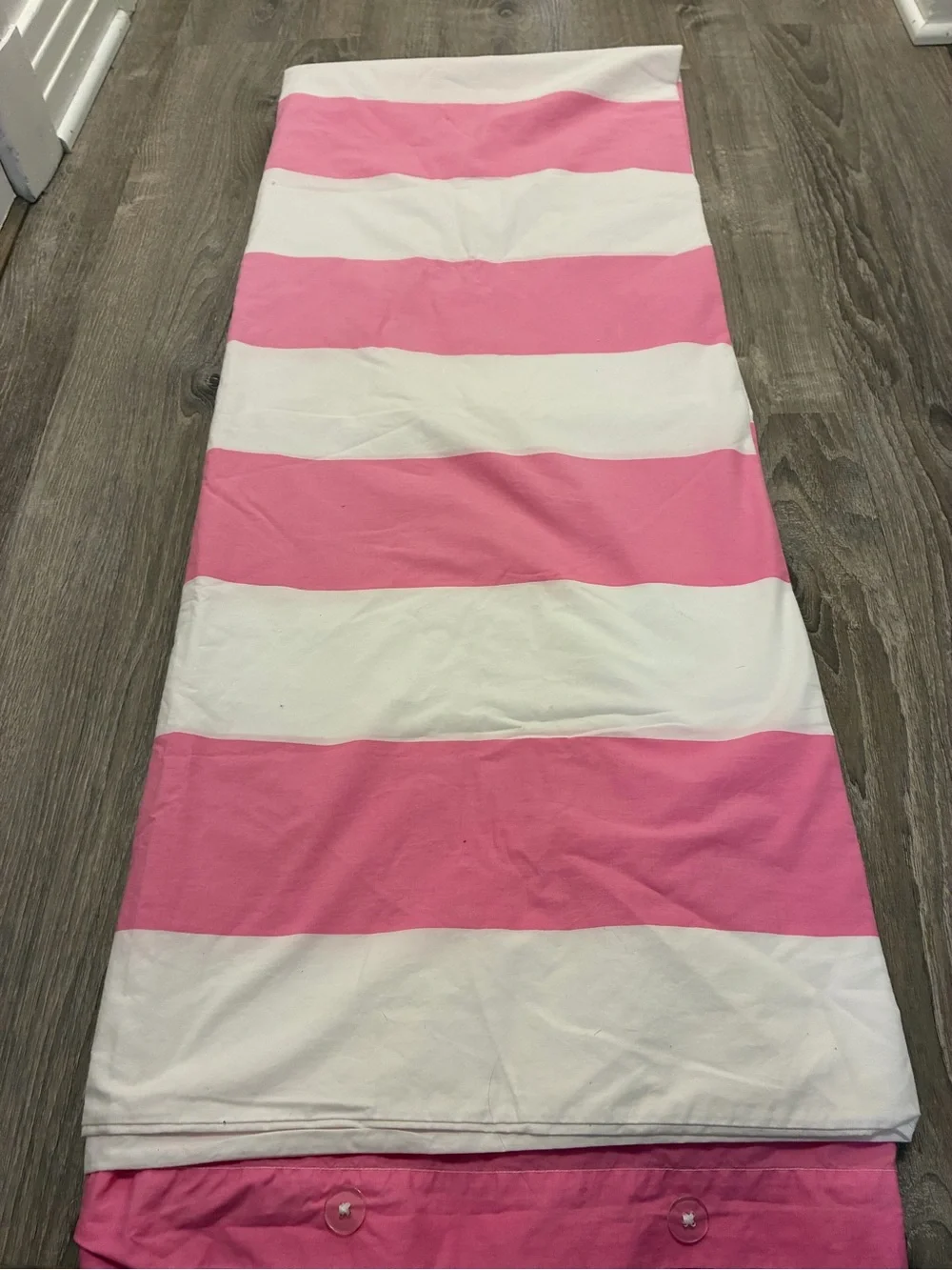 Pottery Barn Kids Pink White Stripe TWIN Duvet Cover
